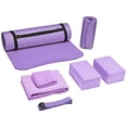 thumbnail image 1 of BalanceFrom Complete 7-Piece Yoga Set with 71” x 24” x 0.5” Extra Thick Mat, Purple, 1 of 8