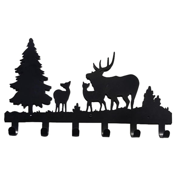 Riel de para colgar en pared de hierro, organizador de almacenamiento para puertas, perchero para colgar en pared Árbol de ciervo Zulema Soporte de pared para perchero