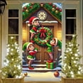 thumbnail image 5 of Japceit Christmas Door Cover Curtain, Large Size Holiday Entrance Decoration, Fabric Panel Door and Wall Decor for Festival Party, Home Seasonal Display, 5 of 8