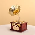 thumbnail image 4 of Gramophone Music Box, Clockwork Music Box, Mechanism Music Box Gramophone for Home Table Desk Decorations, Antique Style Prop for Living Room, Bedroom, Office, 4 of 7