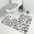 thumbnail image 2 of Boho Gray and Beige Floral Ethnic Pattern Bathroom Rugs Sets 3 Piece,Toilet Cover Set,Absorbent Non Slip Bathroom Mats Sets with U-Shaped Contour Rug Toilet Rug Set, 2 of 5