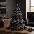 thumbnail image 4 of Halloween Fabric Tree with Spider Topper for Tabletop Decor, Gothic Lace Black Ornament for Indoor Home Display, Spooky Seasonal Decor with Red Rose Accents, DIY Craft Kit, 4 of 7