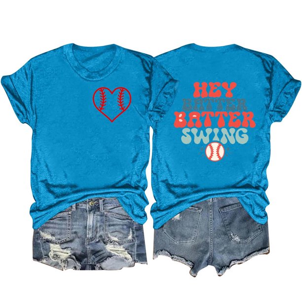 Camisetas de Manga Corta para las Mujeres Carta Impresa Doble Cara Suelta Tee, Casual Vintage Verano Top Mujeres