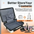 thumbnail image 4 of Luggage Sets 2 Piece Hardshell Lightweight Carry on Luggage Cosmetic Case with wheels USB Port TSA Lock 14 20 inch White, 4 of 7