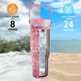 thumbnail image 4 of 30 Oz Flamingo Tumbler with Top Handle and Flip Straw, Pastel Flamingo Stainless Steel Travel Cups Birthday Flamingo Lover Gifts for Women Girls (1PC), 4 of 6