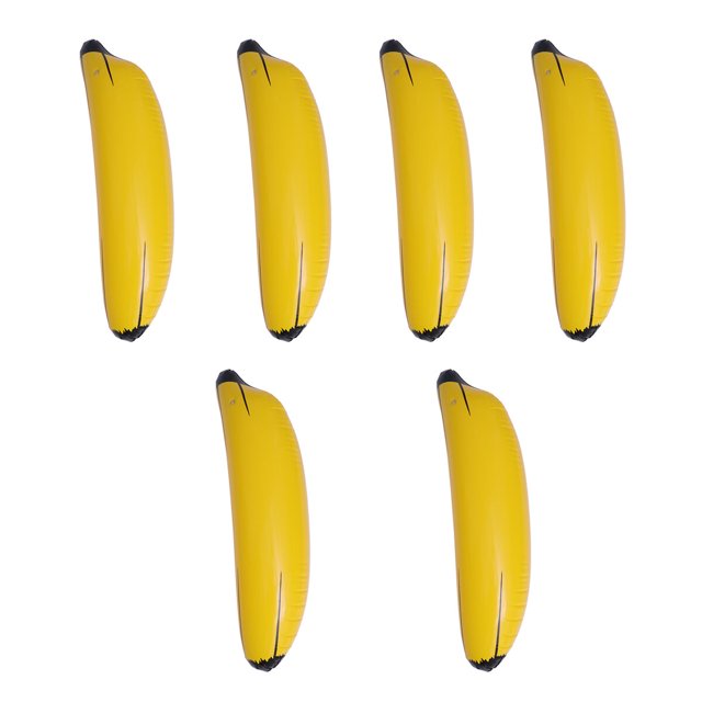 6 uds PVC inflable plátano fruta Artificial modelo de juguete accesorios de exhibición decoración de escaparate