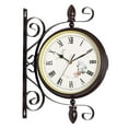 thumbnail image 1 of Reloj de pared de doble cara de estilo retro, decoración silenciosa con, 1 of 7