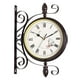 thumbnail image 1 of Reloj de pared de doble cara Reloj de pared de doble cara de estilo , decoración silenciosa con , relojes colgantes para patio, jardín, dormitorio, hogar, interior, Fanmusic Reloj de pared de doble cara, 1 of 7