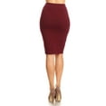thumbnail image 3 of Women's Solid Casual Comfy Basic Simple Sexy Band Waist Knee Pencil Skirt, 3 of 4