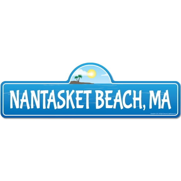 Nantasket MA Massachusetts Beach Street Sign | Indoor/Outdoor | Surfer Ocean Lover Décor For Beach House Garages Living Rooms Bedroom | Signmission Personalized Gift
