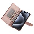 thumbnail image 4 of Allytechgroup Wallet Case for Apple iPhone 16 Pro, 9 Cards Holder + Zipper Pocket + Hand Wrist Shockproof Stand Flip Cover RFID Blocking Phone Case for Women Men, Pink, 4 of 7