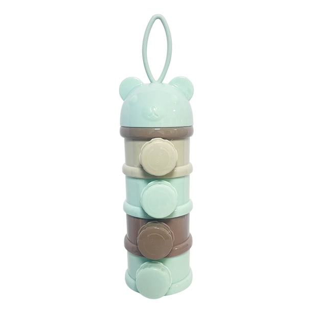 Xihbxyly Almacenamiento Portátil de Comida para Bebés, Dispensador de Cuatro Capas, Diseño Fácil de Limpiar, Material de Grado Alimenticio, Uso Multifuncional, Ideal para Viajes, Avena, Refrigerios,