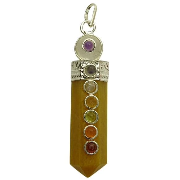 Harmonize Pencil Pendant Aventurine Stone Pendulum Reiki Healing Crystal Seven Chakra