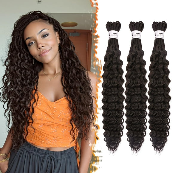 BARSDAR Deep Faux Locs Crochet Hair - Long Goddess Dreadlocks Wavy Crochet Hair for Black Women, 24 Inch 3 Packs Synthetic Soft Faux Locs with Curly Ends Crochets Dreads Pre Loop