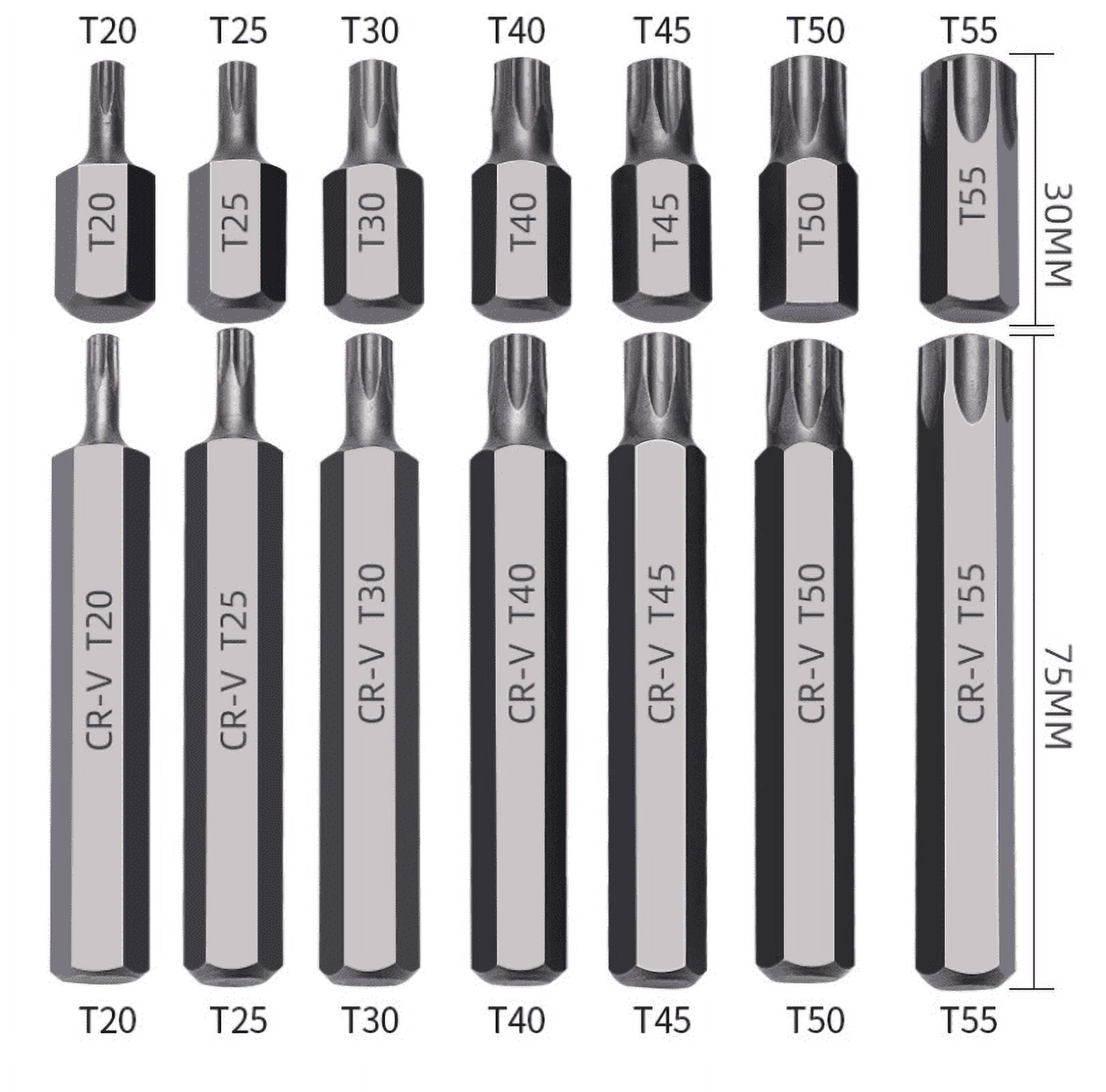 40Pcs Hex Torx Star & Spline Bit Socket Set 3/8" & 1/2" Long & Short Allen Key