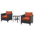 thumbnail image 3 of Ovios 3 Pieces Outdoor Patio Furniture All-Weather Bistro Set with Coffee Table and Wicker Chairs for Garden Balcony Backyard Yard, 3 of 7