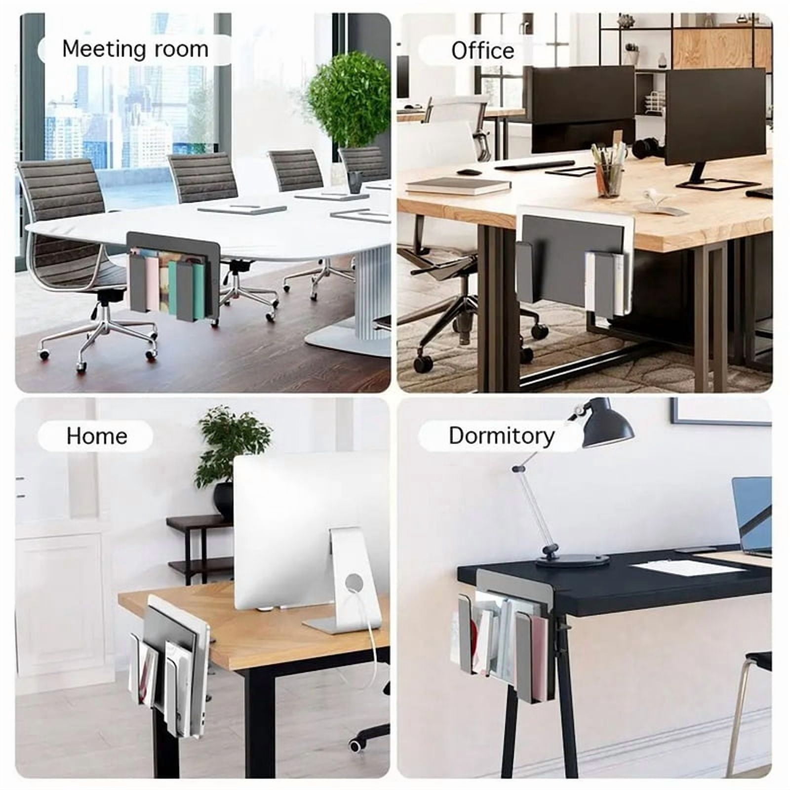 4X Table Sides Laptop Rack Charging Cooling Stand Tray Desk Organizer Storage Holder for Pad Under Desk Management Tray