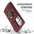 thumbnail image 2 of Dteck for Samsung Galaxy S21 Ultra Wallet Case, Shockproof Heavy Duty Flip PU Leather Ring Kickstand Card Holder Anti-Scratch Soft Protective Cover, winered, 2 of 5