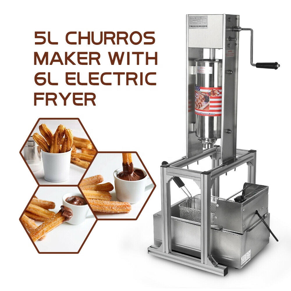 5L Manual Churros Machine With 4 Nozzles Electric Fryer 6/12L Optional 240V