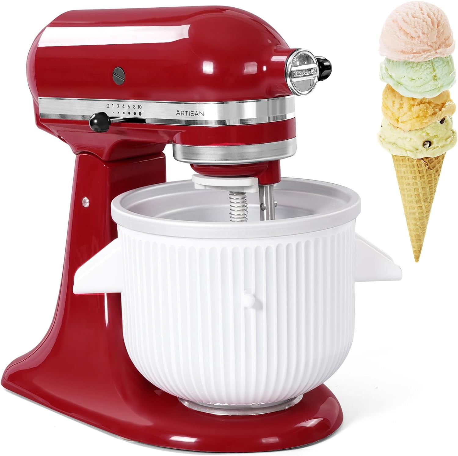 KitchenAid KICA0WH Frozen Ice Cream Maker Attachment for 8