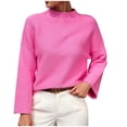 thumbnail image 2 of Lilgiuy Womens Sweaters Fall 2023 Fashion Casual Solid Color Long Sleeve Round-Neck Sweater for Dating Shopping, 2 of 5