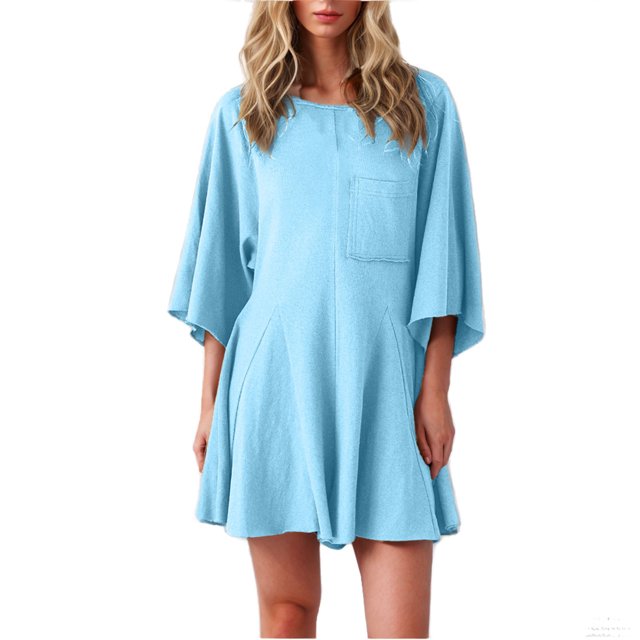 Timegard Rompers for Women Casual 3/4 Sleeve Round Neck Back Cutout Comfy Short Jumpsuits Summer Fashion