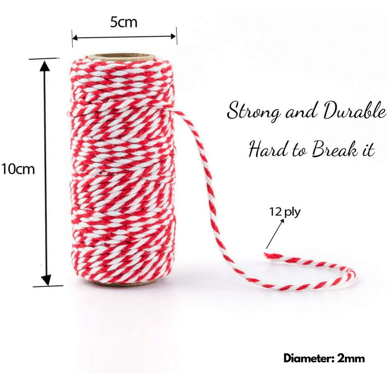 Bakers Twine Red and White, Cotton Twine Packing String for