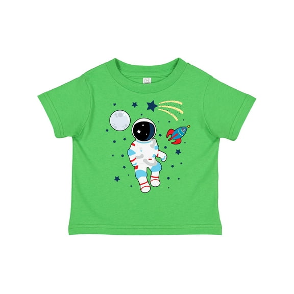 Inktastic Astronaut the Moon Spaceship and Shooting Star for Light Colors Boys or Girls Toddler T-Shirt