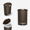 thumbnail image 4 of simplehuman Kitchen Trash Can, 13 Gallon Plastic Step Garbage Bin with Secure Slide Lock Lid, Brown, 4 of 5