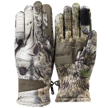 Huntworth Men's Endeavor Heat Boost Windproof Hunting Glove Knit Polyester Mossy Oak Mountain Size L/XL