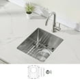 thumbnail image 4 of zuhne modena 13 x 15 inch wet bar, small prep, rv and utility kitchen sink undermount single bowl 16 gauge stainless steel w. scratch protector grate and drain strainer, fits 15" cabinet, 4 of 11