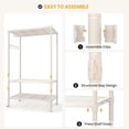 thumbnail image 3 of GloryStar Metal Rolling Garment Rack, Heavy Duty Clothes Organizer on Wheels with Adjustable Shelves and Side Hooks, 3 of 8
