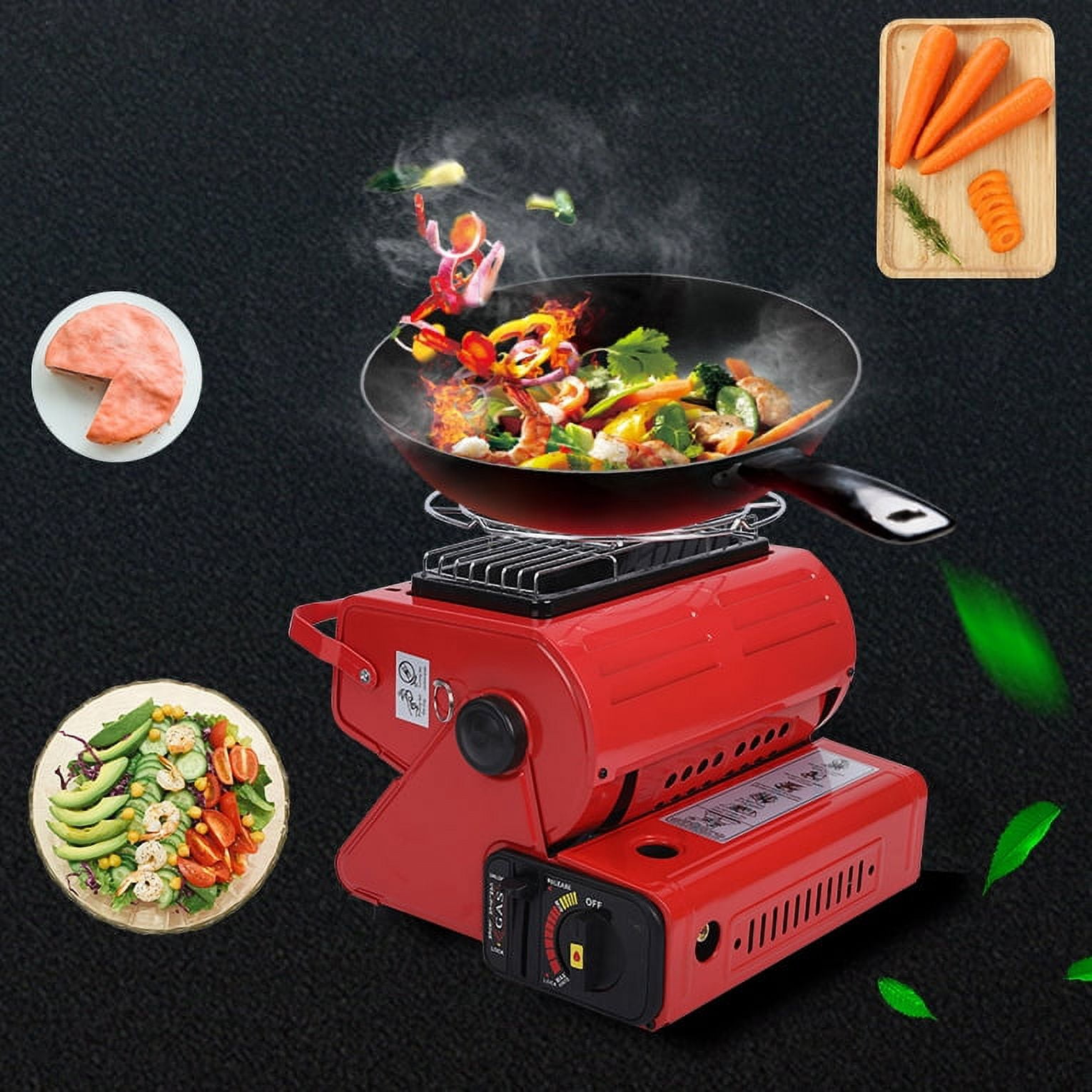 TOPTENG Portable Heater & Stove, 2 in 1 Gas Heater, 1.3kW Butane Gas Heater, Outdoor Camping Gas Stove, for Kitchen,Garage,Ice Fishing, Hunting,Backpacking Hiking,Survival Emergency
