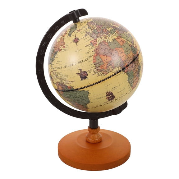 LOLIPPYY Decorative Desktop World Globe: Vintage Rotating Earth Globe With Stand For Office Desk Home Decoration Geography Learning
