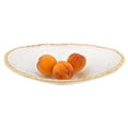 thumbnail image 2 of 8" Hand Decorated Oval Edge Gold Leaf Serving Bowl, 2 of 2