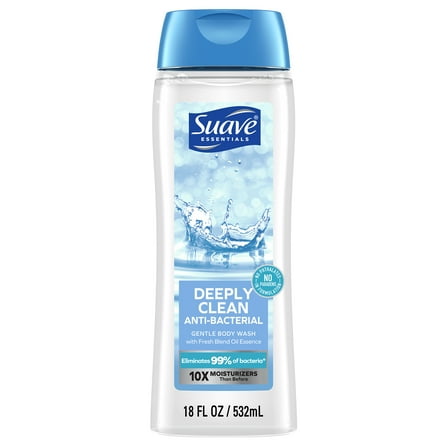 Suave Essentials Gentle Body Wash, Deeply Clean, 18 oz