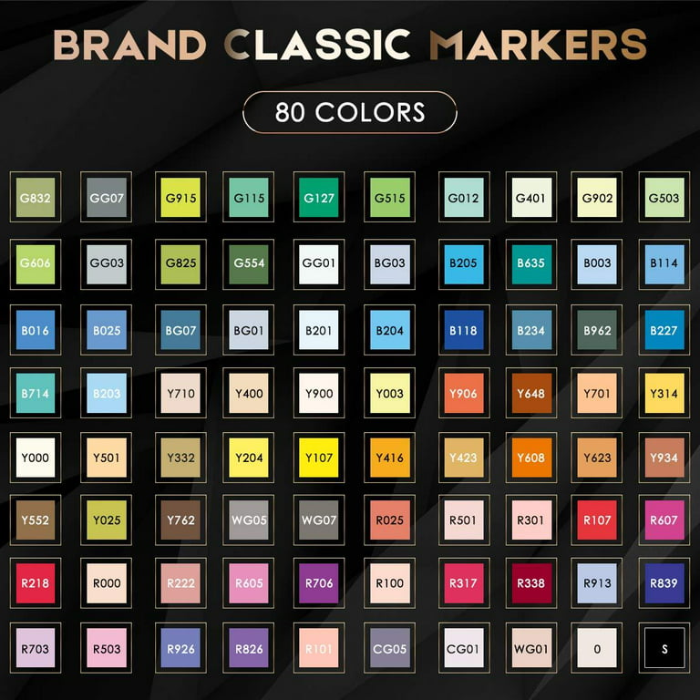 51 Colors Alcohol Brush Markers, Caliart Dual Tip (Brush & Chisel