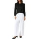 thumbnail image 2 of CAMISA DE TRABAJO CHIC PARA MUJER INSPIRADA, CON RAYAS, CUELLO DE ENCAGE, BOTONES, MANGA LARGA, BLUSA DE OFICINA XL NEGRA, 2 of 6