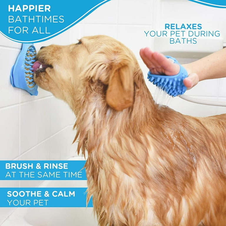 primaniacs Dog Bath Brush Pro - Sprayer & Scrubber Tool in One  Indoor/Outdoor Bathing Supplies Pet Grooming for Dogs or Cats with Long  Short Hair Wash