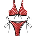 thumbnail image 2 of Dreamtimes Cartoon Baseball Two Piece Swimsuits Bathing Suit Triangle Bikini Set, Medium, 2 of 7