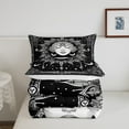 thumbnail image 4 of Bohemian Comforter Set Sun and Moon Quilt,Black and White King Bedding Set,Exotic Mandala Floral Duvet Insert,Boho Bedroom Decor, 4 of 5