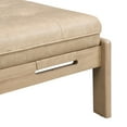 thumbnail image 3 of Christopher Knight Home Modern 48.4" Ottoman Bench, PU Leather Button-Tufted Cocktail Ottoman, Taupe Brown, 3 of 6
