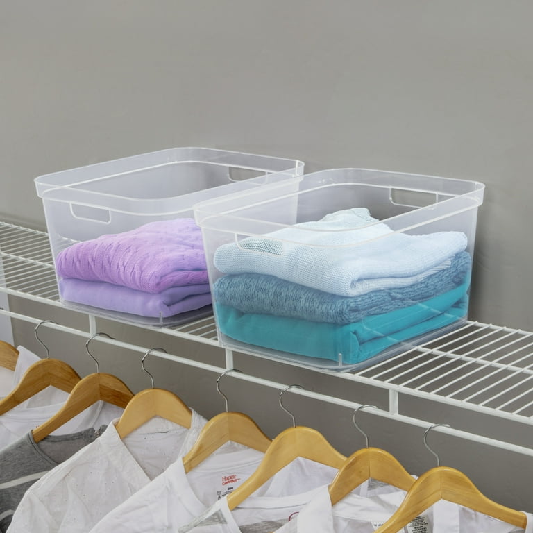Sterilite Tall Storage Bin Plastic Clear