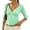 Mint Green, variant on Womens 3/4 Half Sleeve Deep V Wrap Neck Cute Ruched Crop Tops Open Back Tshirt Soft Y2k Vintage Minimalist Slim Fit Tee Women Trendy Elegant Shirts Summer Beach Vacation Outfits, Light Green S