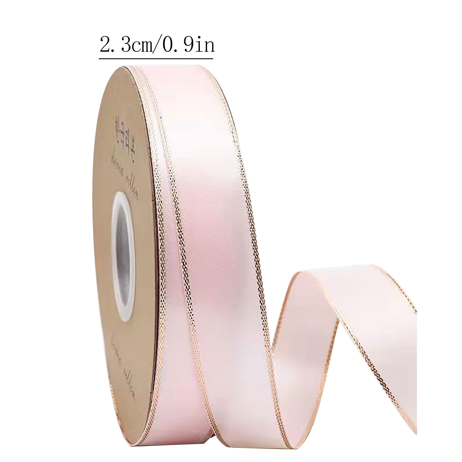 Jubipavy Ribbons .3cm Double Gold Edged Polyester Ribbon Gift Flower Packaging Ribbon Decoration Ribbon DIY Ribbon