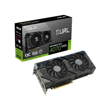 ASUS - Dual NVIDIA GeForce RTX 4070 SUPER Overclock 12GB GDDR6X PCI Express 4.0 Graphics Card - Black