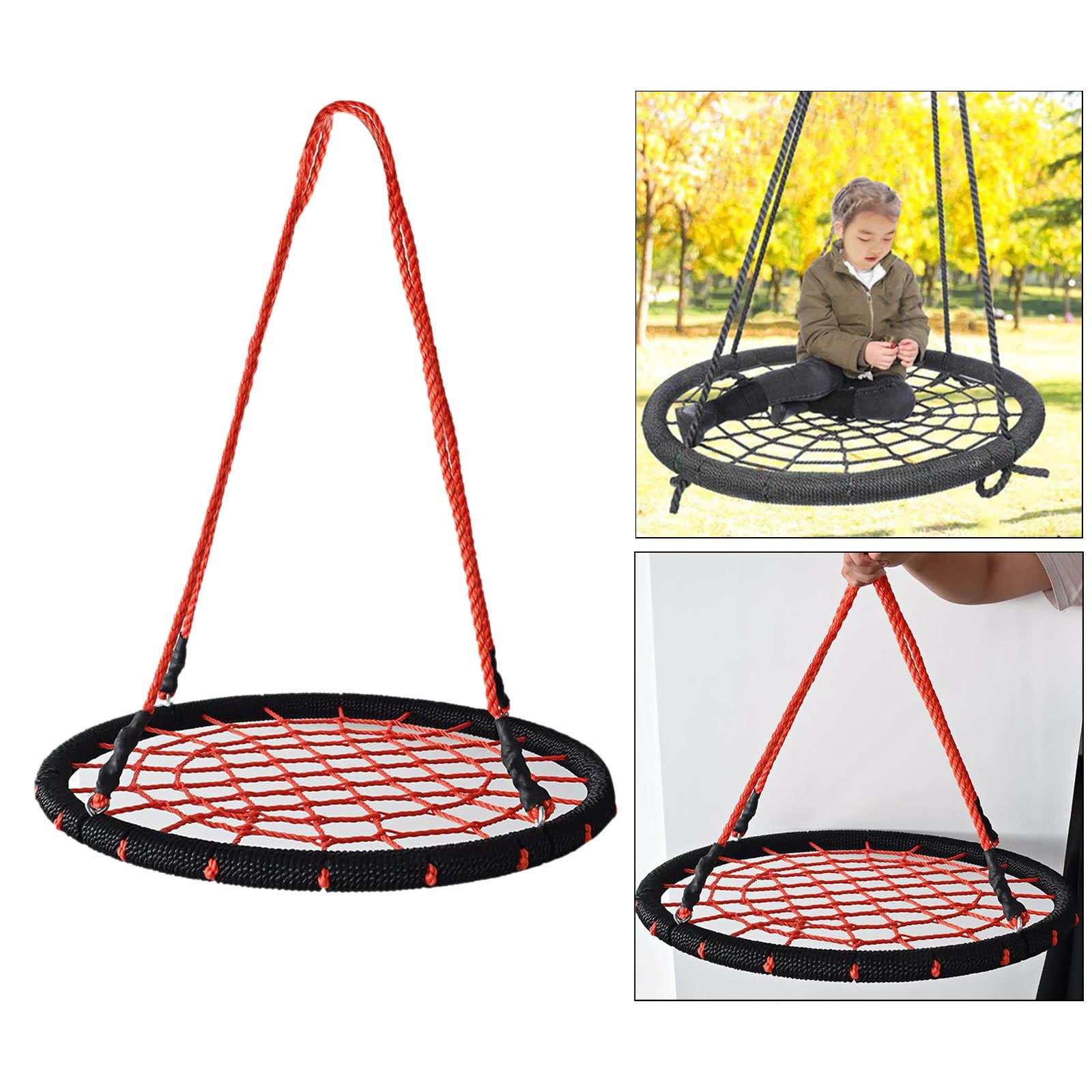 DOLITY 60cm Swing Rope Max 330Bls Adjustable Swinging Chair Round Playground Accessory Red