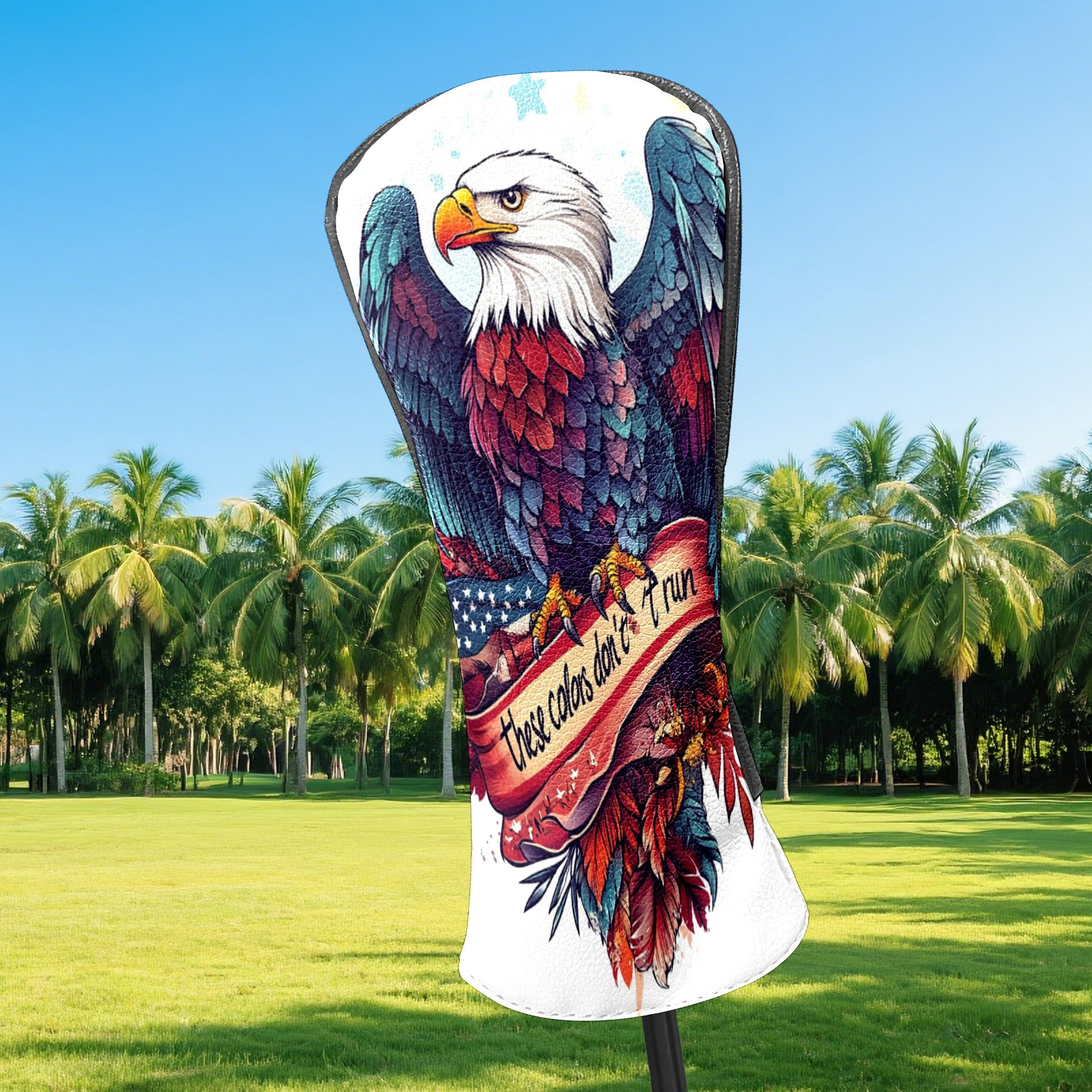 Golf Club Covers PU Leather Waterproof Head Covers for Fairway Woods Hybrids Vulture