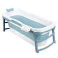 thumbnail image 6 of AOJA 56 Inch Large Foldable Bathtub for Adults, Portable Collapsible Tub with Storage Basket, Anti-Slip Seat and Headrest for Hot Bath, Ice Bath, Camping & Home Spa Use (Blue), 6 of 8