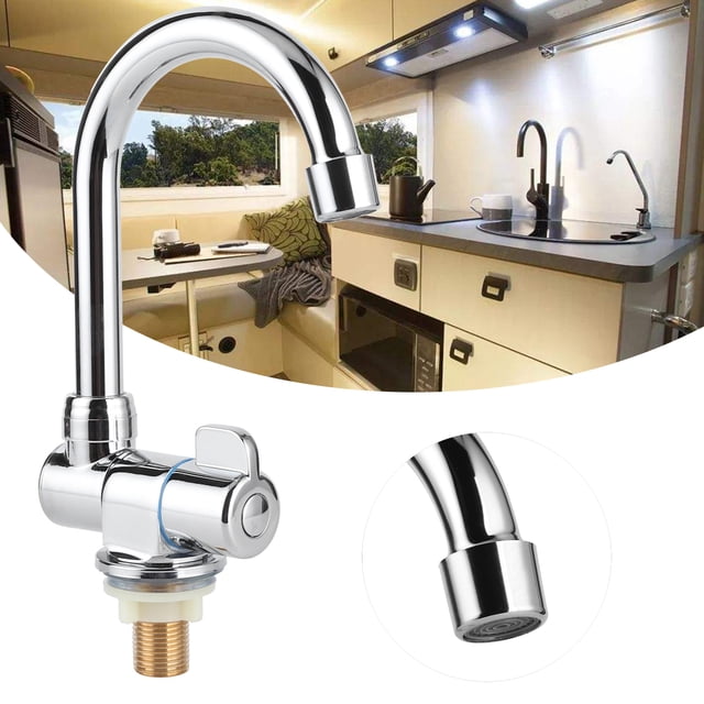 Ccdes Cold Water Faucet,RV Kitchen Supplies,Single Cold Water Tap Basin Faucet 360 Degree Rotation 1/2in Mounting Thread For RV Motorhome